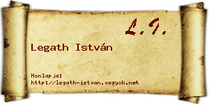 Legath István névjegykártya